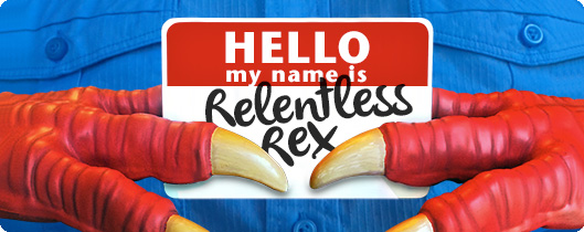 relentless rex column pic name tag